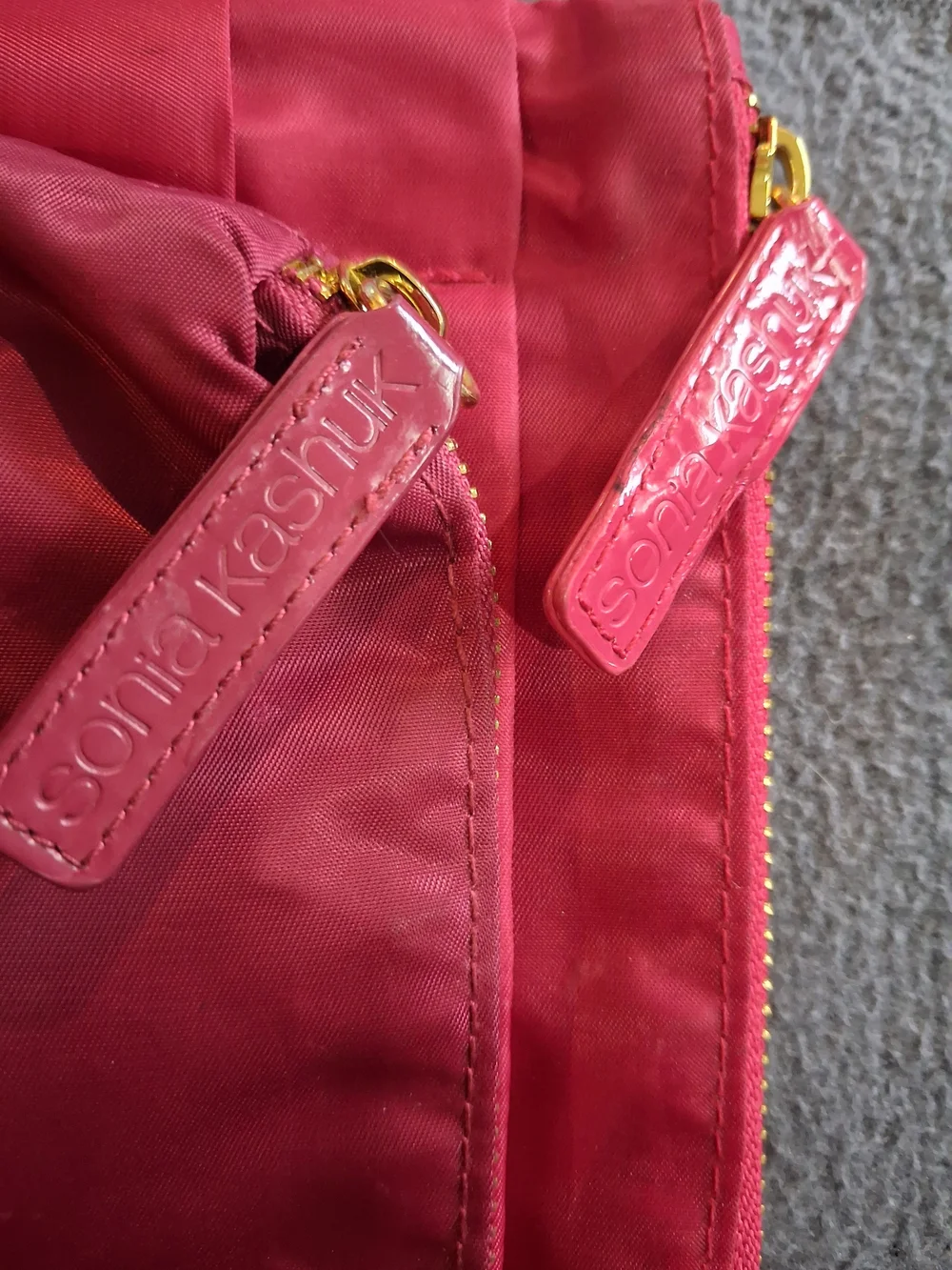 Red Women's Nylon Cosmetic Pouch
